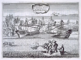 Galions de combat de Mustapha Bassa, illustration de 